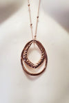 Rose Gold Double Oval Necklace - C48