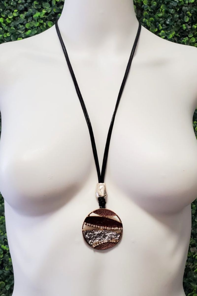 Circle Rhinesone Detail Necklace - C50