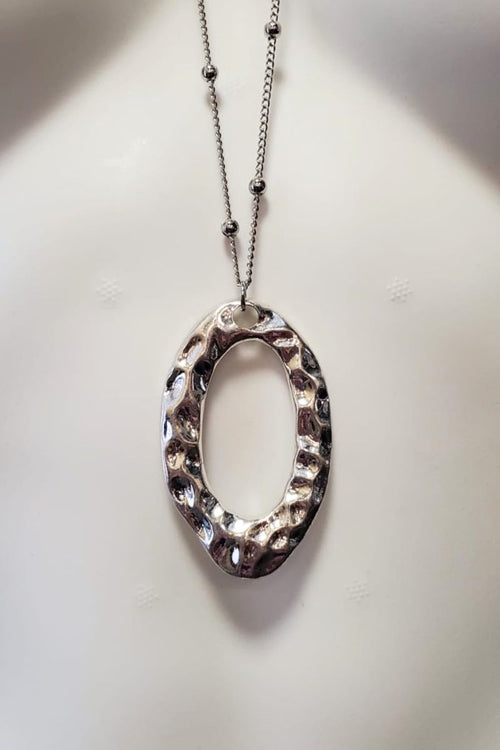 Silver Oval Necklace - C54