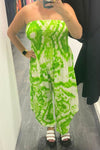 FLORENCE Tie-Dye Bardot Jumpsuit - Green