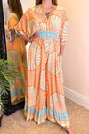 RIA Circle Print Jumpsuit - Orange