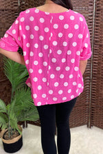 DOTTY Polka Dot Top - Fuchsia