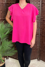 ALISA Plain Tie Back Top - Fuchsia