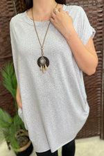 JOYCE Plain Top - Light Grey