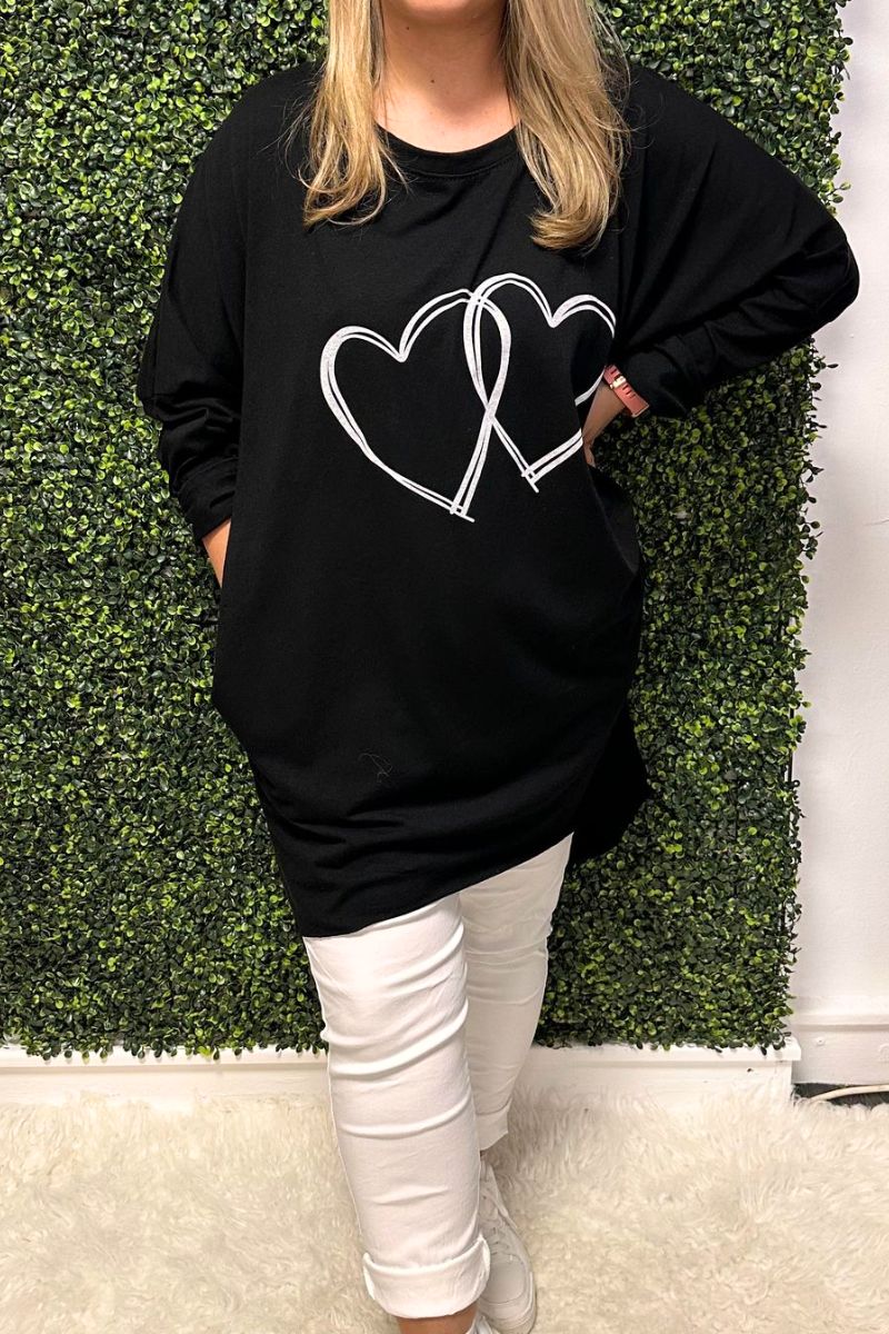 MADISON Heart Top - Black