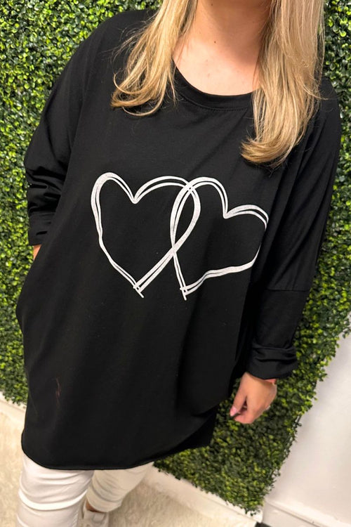 MADISON Heart Top - Black