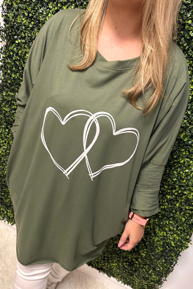 MADISON Heart Top - Khaki
