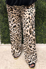 HILARY Leopard Print Palazzo Trousers