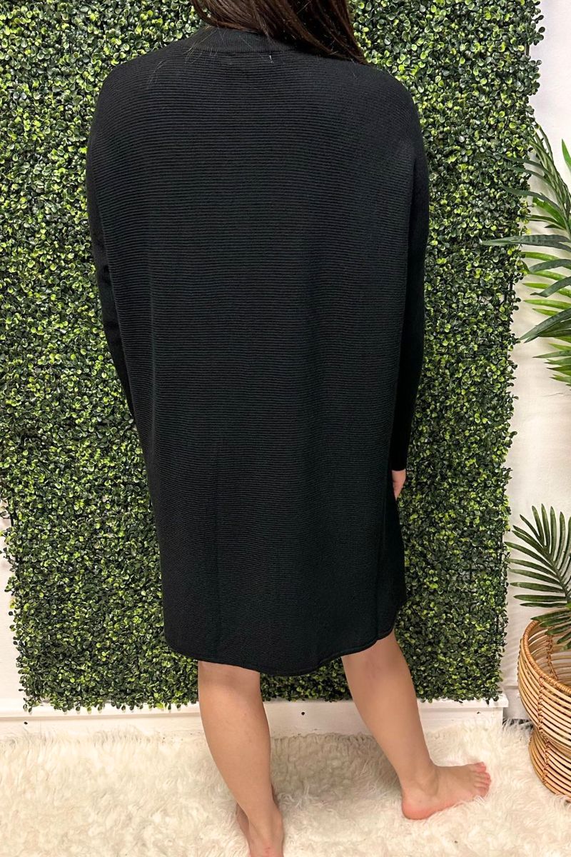 RACHEL Plain Knitted Dress - Black