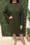 RACHEL Plain Knitted Dress - Khaki