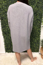 RACHEL Plain Knitted Dress - Grey