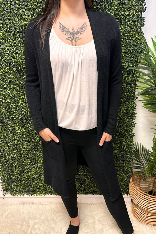 VIDA Plain Cardigan - Black