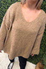BERYL Knitted Star Top - Camel