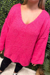 BERYL Knitted Star Top - Fuchsia