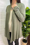 AMELLE Waffle Knit Cardigan - Khaki