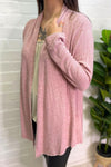 AMELLE Waffle Knit Cardigan - Pink