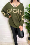 MIRANDA 'Amour' Knitted Jumper - Khaki