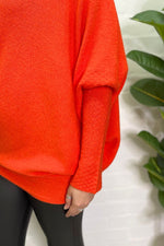 ELIZABETH Asymmetric Knitted Jumper - Burnt Orange