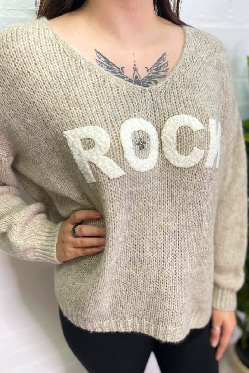 RHIAN 'Rock' Knitted Jumper - Mocha
