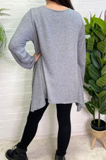 VALERIE Waffle Knit Top - Grey