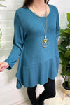 VALERIE Waffle Knit Top - Teal