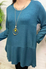 VALERIE Waffle Knit Top - Teal