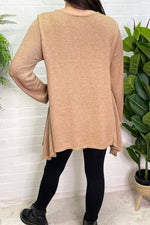 VALERIE Waffle Knit Top - Camel