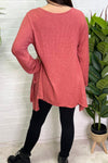 VALERIE Waffle Knit Top - Rust