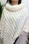DARBY Faux Fur Poncho - Cream