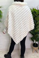 DARBY Faux Fur Poncho - Cream
