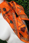 Orange Chain Detail Neck Scarf - C56