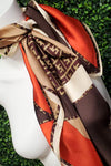 Brown Block Colour Neck Scarf - C59