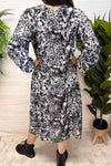 ROSIE Animal Print Shirt Dress - Black