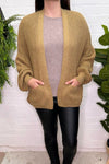 TRINNY Short Knitted Cardigan - Camel