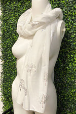 OLIVE Tree Scarf - White