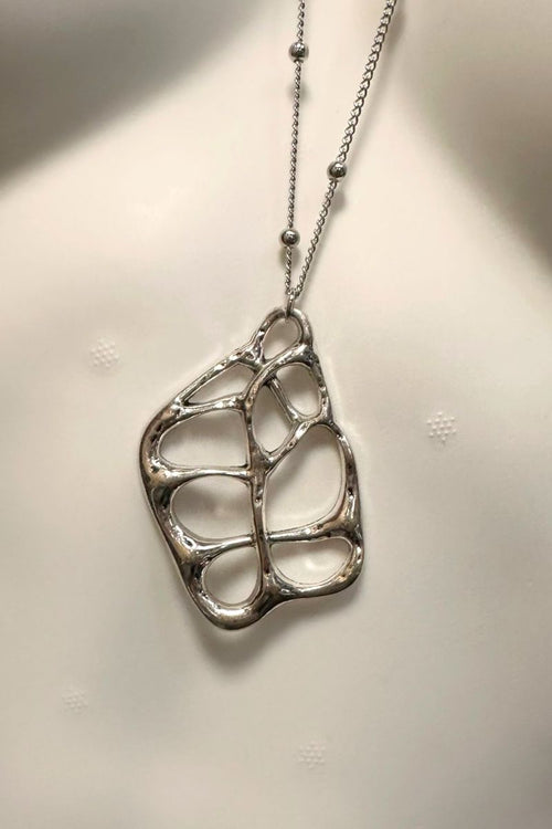 Silver Geometric Necklace - C69
