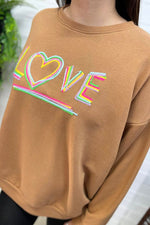PENELOPE 'Love' Sweatshirt - Camel