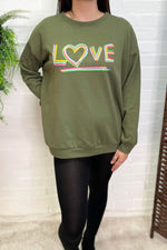 PENELOPE 'Love' Sweatshirt - Khaki