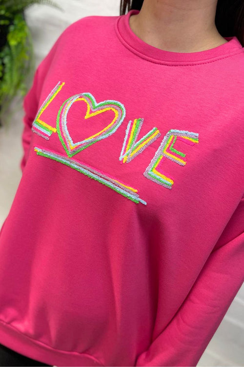 PENELOPE 'Love' Sweatshirt - Fuchsia