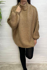 GABRIELA Oversized Knitted Jumper - Camel