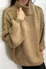 GABRIELA Oversized Knitted Jumper - Camel