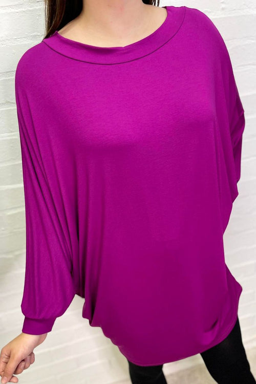 ANYA Oversized Batwing Top - Plum