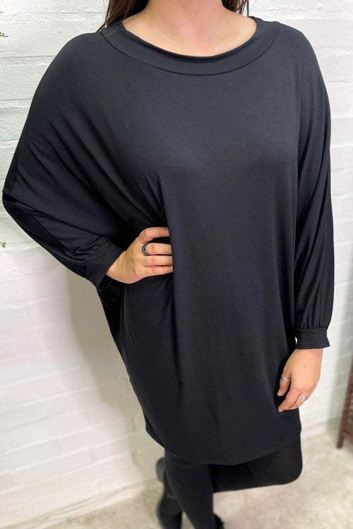 ANYA Oversized Batwing Top - Black
