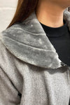 VICTORIA Faux Fur Detail Coat - Grey