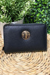 LETTIE Gold Emblem Purse - Black