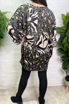 VANESSA Animal Print Batwing Top - Khaki