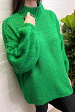 GABRIELA Oversized Knitted Jumper - Jade Green