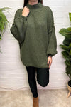 GABRIELA Oversized Knitted Jumper - Khaki