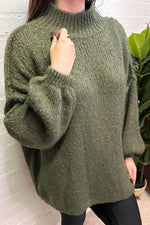 GABRIELA Oversized Knitted Jumper - Khaki