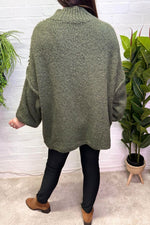 GABRIELA Oversized Knitted Jumper - Khaki